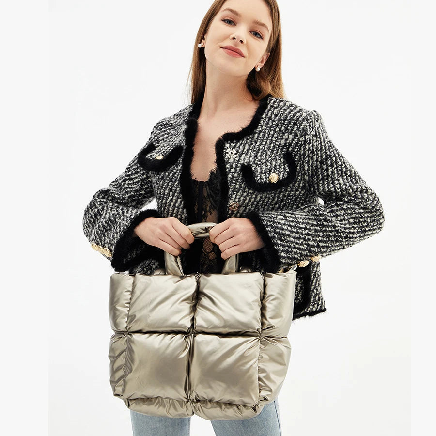 Quilted Satin Puffy Bag