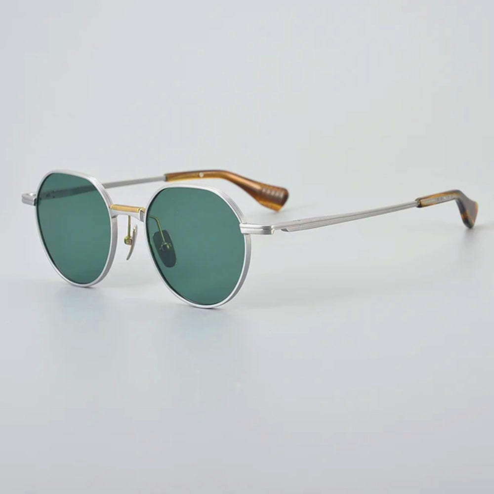 Round Polarized Titanium Sunglasses