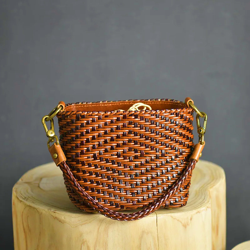 Handwoven Genuine Leather Woman's Tote Bag