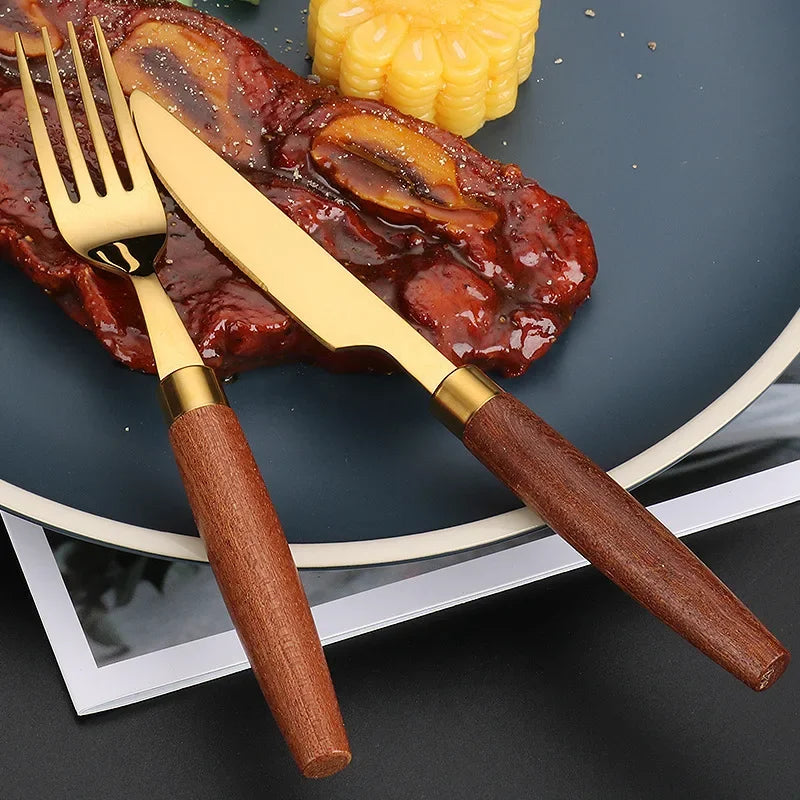 4pcs Handcrafted Wooden Cutlery Set