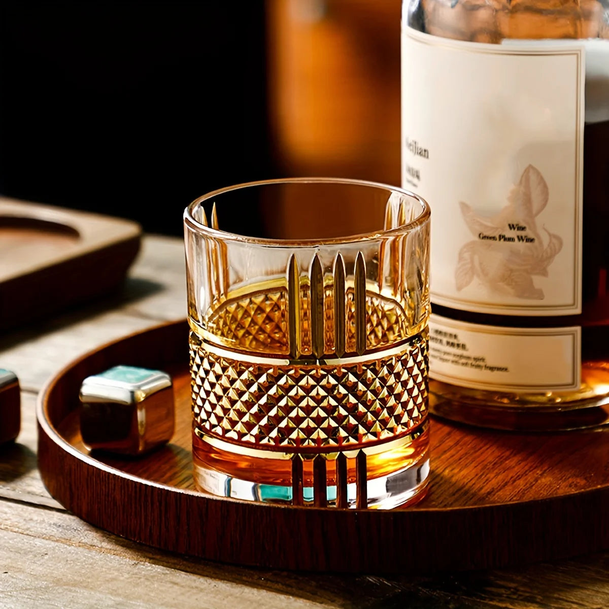 Prism-Cut Crystal Scotch Tumbler