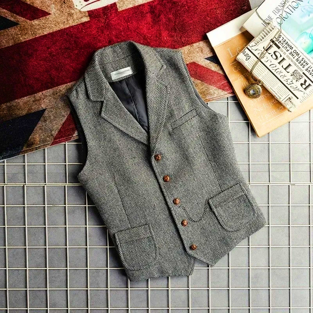 Men's Classic Tweed Herringbone Vest