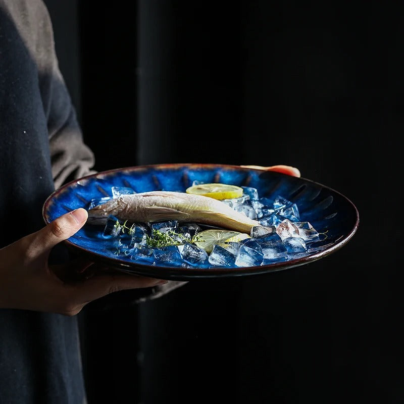 Modern Round Tie-Dye Ceramic Plates