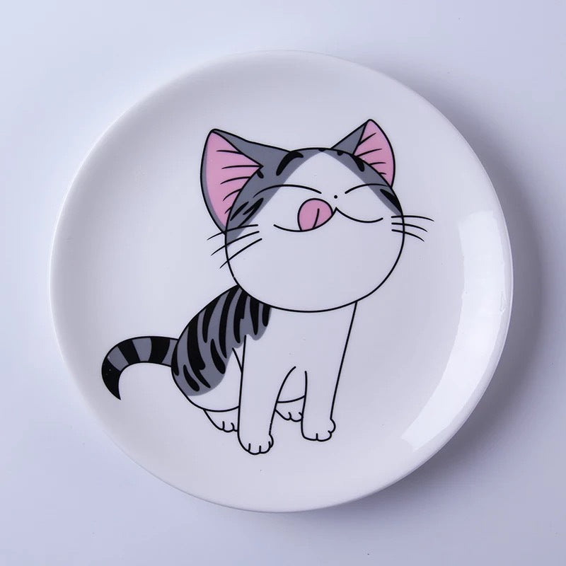 WhiskerWonder Cartoon Cat Dishware