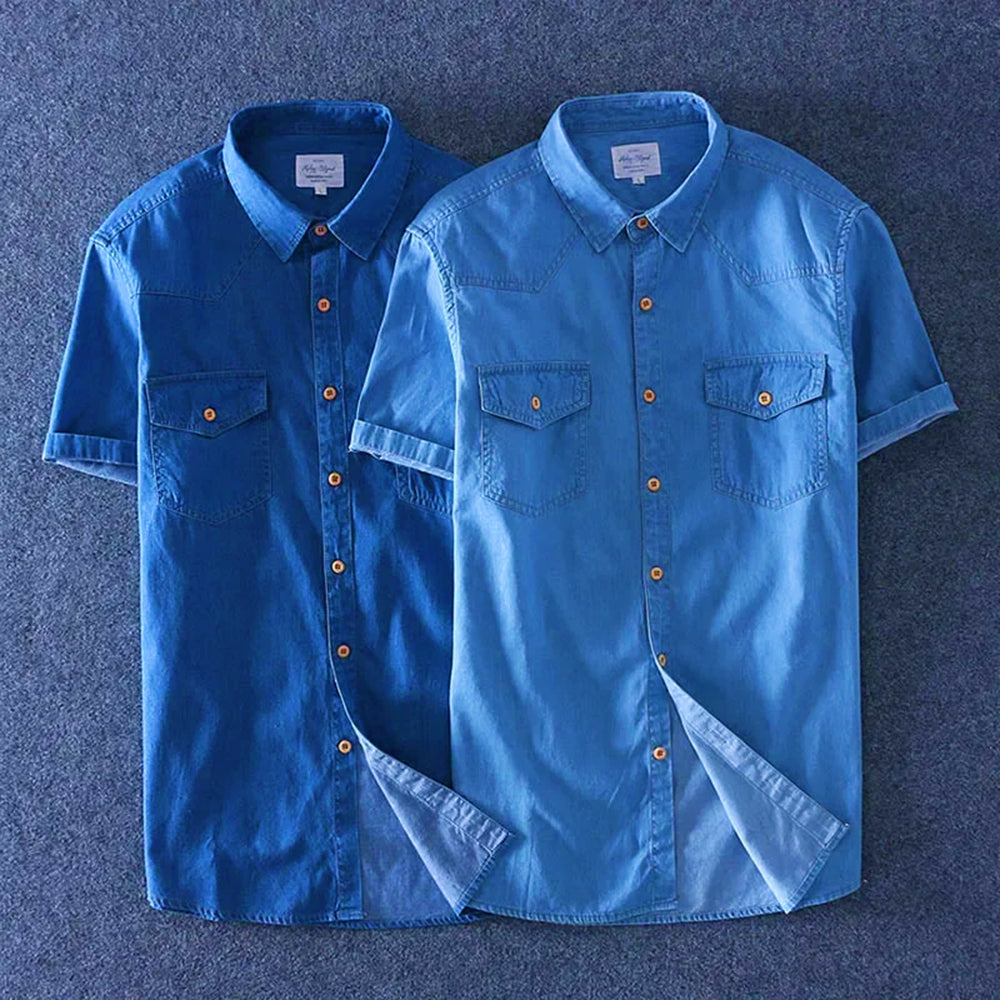 Refined Casual Cotton Denim Shirt