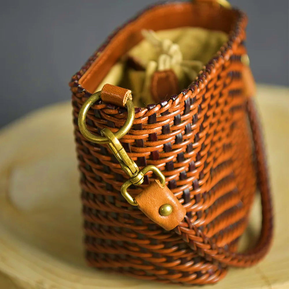 Handwoven Genuine Leather Woman's Tote Bag