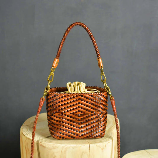 Handwoven Genuine Leather Woman's Tote Bag