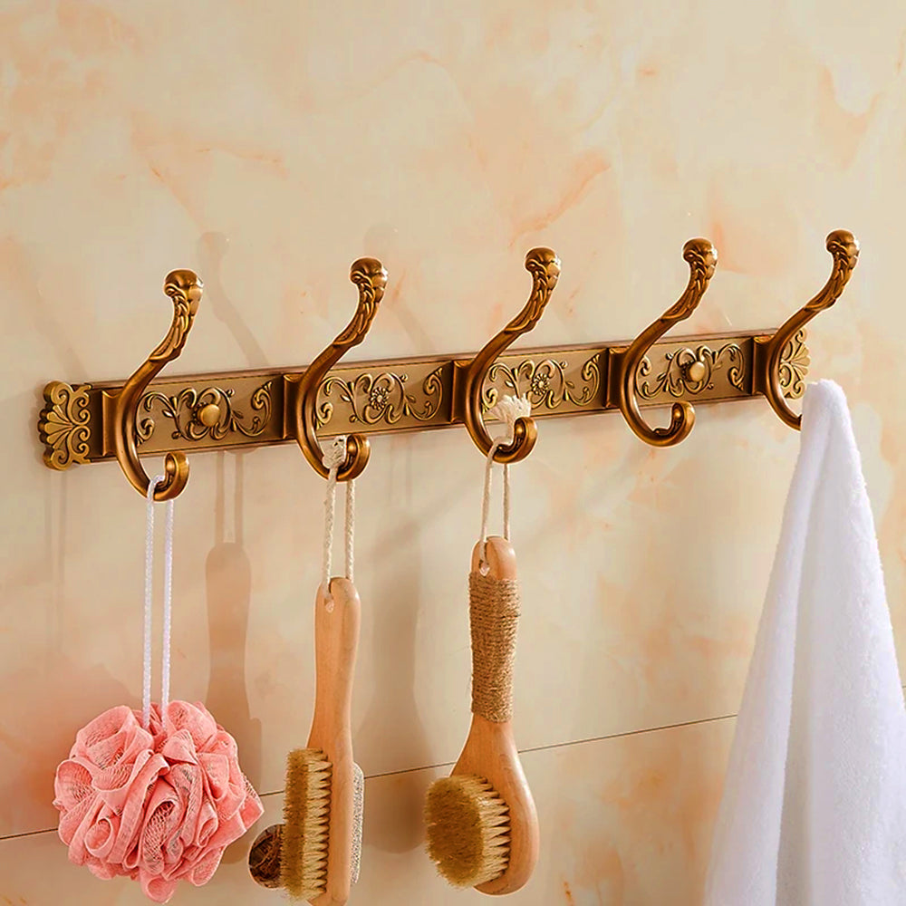 Gold-Detailed Bathroom Towel Hanger