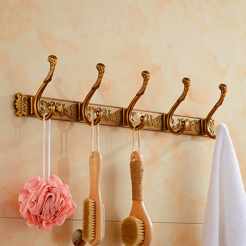 Gold-Detailed Bathroom Towel Hanger