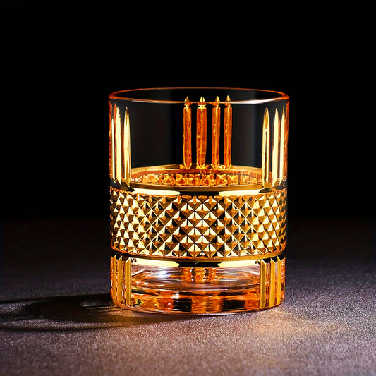 Prism-Cut Crystal Scotch Tumbler