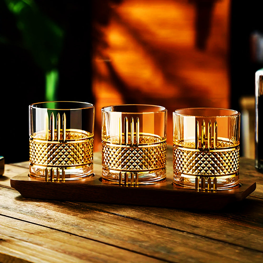 Prism-Cut Crystal Scotch Tumbler